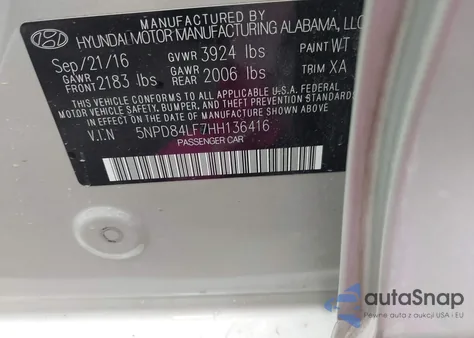 2017 Hyundai Elantra Value Edition из США, поврежденный, VIN 5NPD84LF7HH136416